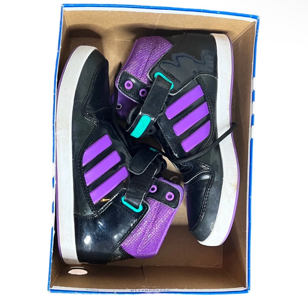 Adidas Originals AR 2.0 Black/Purple High Top Woman’s Sneakers Shoes Sz 9 - Picture 2 of 11